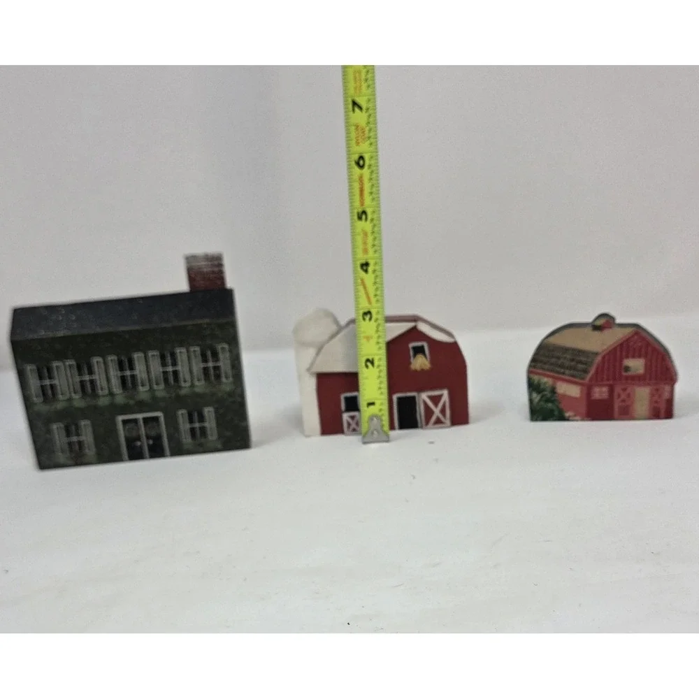 Holiday Decor Church House Barn Farmhouse Lighted Christmas Village Lot Of 3